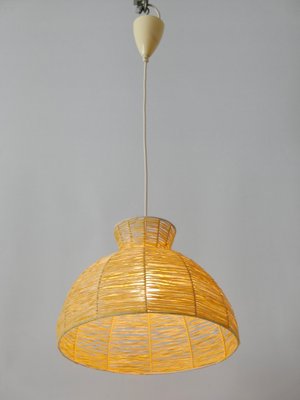 Mid-Century Modern Raffia Bast Pendant Lamp or Hanging Light, Germany, 1970s-WPT-1436135