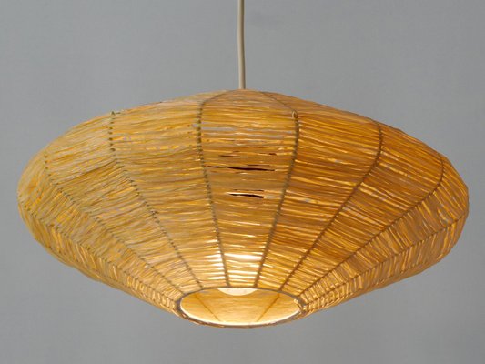 Mid-Century Modern Raffia Bast Pendant Lamp or Hanging Light, Germany, 1970s-WPT-1436122