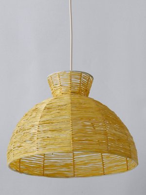 Mid-Century Modern Raffia Bast Pendant Lamp or Hanging Light, Germany, 1970s-WPT-1436135