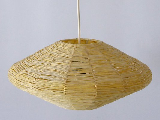 Mid-Century Modern Raffia Bast Pendant Lamp or Hanging Light, Germany, 1970s-WPT-1436122