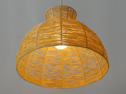 Mid-Century Modern Raffia Bast Pendant Lamp or Hanging Light, Germany, 1970s-WPT-1436135