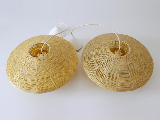 Mid-Century Modern Raffia Bast Pendant Lamp or Hanging Light, Germany, 1970s-WPT-1436122