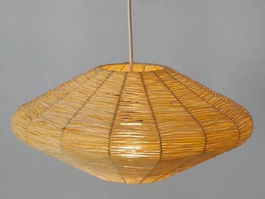 Mid-Century Modern Raffia Bast Pendant Lamp or Hanging Light, Germany, 1970s-WPT-1436122