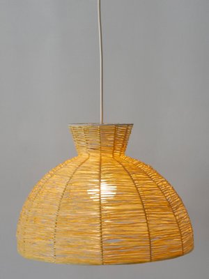 Mid-Century Modern Raffia Bast Pendant Lamp or Hanging Light, Germany, 1970s-WPT-1436135