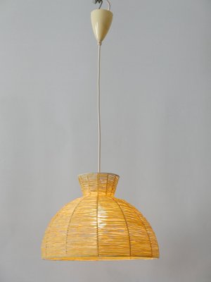 Mid-Century Modern Raffia Bast Pendant Lamp or Hanging Light, Germany, 1970s-WPT-1436135