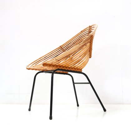 Mid-Century Modern Rattan Armchair by Dirk Van Sliedregt for Rohe, 1950s-MY-1451591