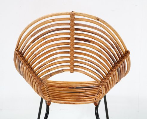 Mid-Century Modern Rattan Armchair by Dirk Van Sliedregt for Rohe, 1950s-MY-1451591