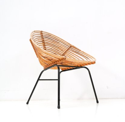 Mid-Century Modern Rattan Armchair by Dirk Van Sliedregt for Rohe, 1950s-MY-1451591