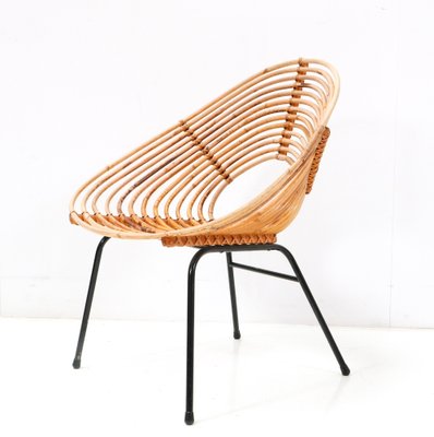 Mid-Century Modern Rattan Armchair by Dirk Van Sliedregt for Rohe, 1950s-MY-1451591