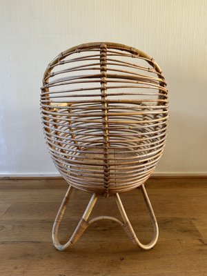 Mid-Century Modern Rattan Baby Crib, 1960s-LL-2041039