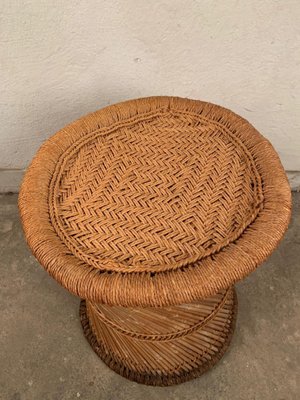 Mid-Century Modern Rattan Pouf, 1960s-VQM-585789