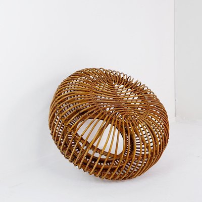 Mid-Century Modern Rattan Pouf in the style of Albini, 1960s-NYF-2018959