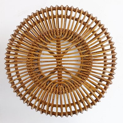 Mid-Century Modern Rattan Pouf in the style of Albini, 1960s-NYF-2018959