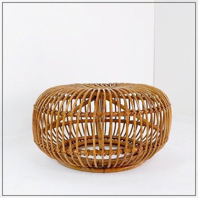 Mid-Century Modern Rattan Pouf in the style of Albini, 1960s-NYF-2018959