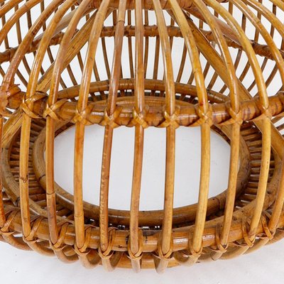 Mid-Century Modern Rattan Pouf in the style of Albini, 1960s-NYF-2018959