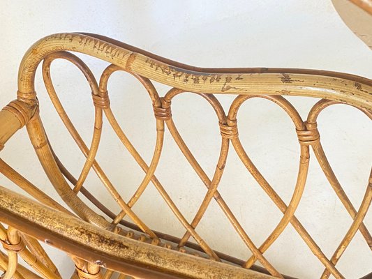 Mid-Century Modern Rattan Wicker Magazine Rack, Italy, 1960s-UR-1780816