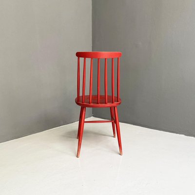 Mid-Century Modern Red Wooden Chair, Northern Europe, 1960s-GDD-1385098