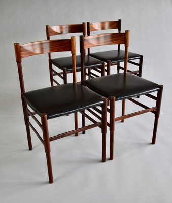 Mid-Century Modern Rosewood Dining Chairs, Set of 4-IEI-997865