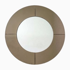 Mid-Century Modern Round Bronze Mirror, Italy, 1970s-FER-1429049