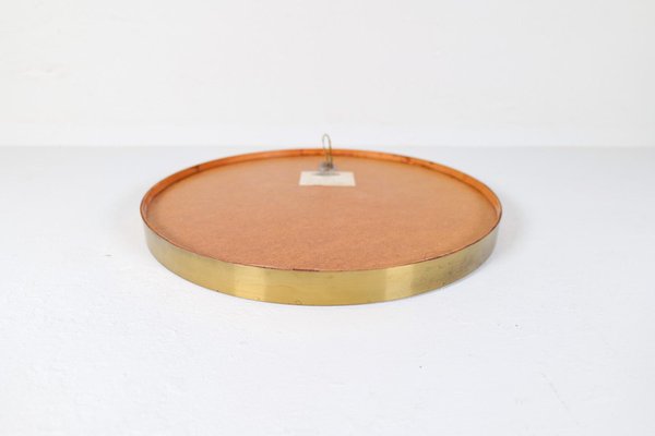 Mid-Century Modern Rounded Brass Mirror attributed to Glasmäster in Markaryd, Sweden, 1960s-UYK-1750815