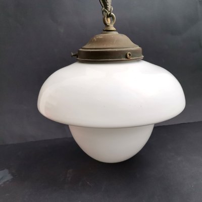 Mid-Century Modern Scandinavian Opal Glass Pendant Lamp, 1950s-SCS-1001766