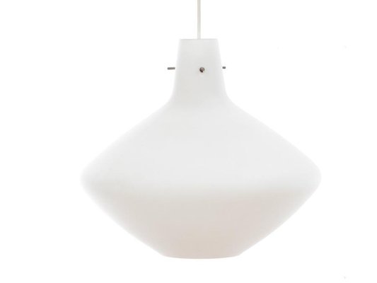 Mid-Century Modern Scandinavian Pendant Lamp in Opal Glass, 1960s-PI-765801