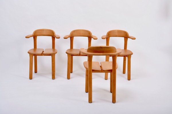 Mid-Century Modern Scandinavian Rustic Dining Chairs, Set of 4-FN-895700