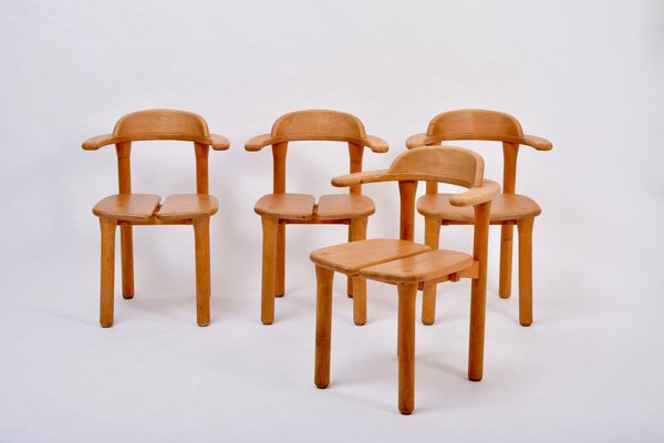 Mid-Century Modern Scandinavian Rustic Dining Chairs, Set of 4-FN-895700