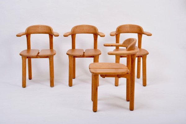 Mid-Century Modern Scandinavian Rustic Dining Chairs, Set of 4-FN-895700