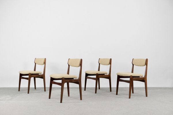 Mid-Century Modern Scandinavian Teak Dining Chairs, 1960s, Set of 4-ZAA-1172035