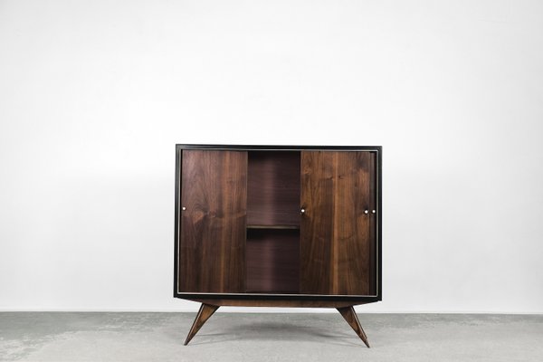 Mid-Century Modern Scandinavian Vintage Walnut Cabinet, 1960s-ZAA-1086817