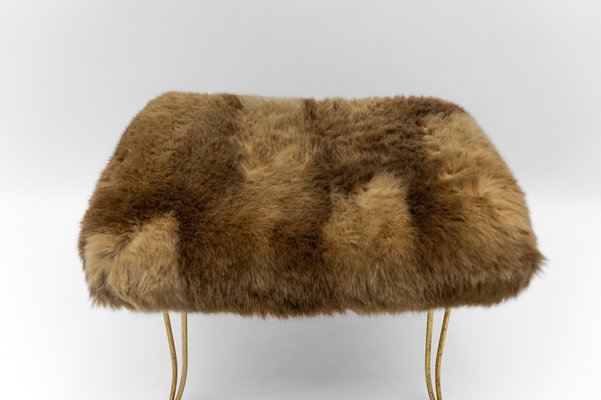 Mid-Century Modern Sheep Brass Stool, 1960s-KQB-1750264