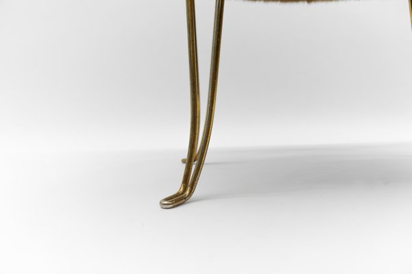 Mid-Century Modern Sheep Brass Stool, 1960s-KQB-1750264