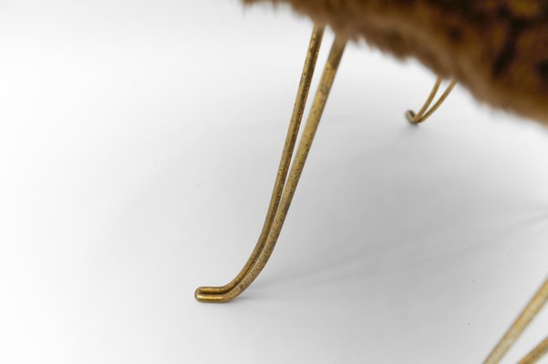 Mid-Century Modern Sheep Brass Stool, 1960s-KQB-1750264