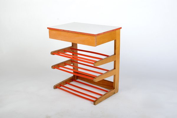 Mid-Century Modern Shoe Rack Side Table, 1960s-VHD-1389517