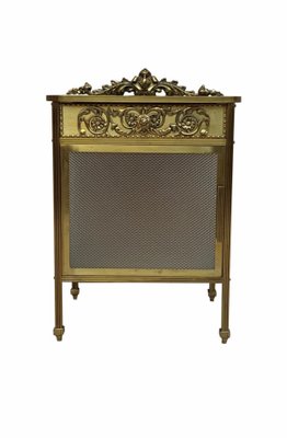 Mid-Century Modern Single Bronze Vitrine Nightstand with Glass Door and Drawer, 1930s-NOU-699347