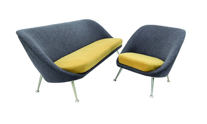 Mid-Century Modern Sofa and Chair, 1950s, Set of 2-URD-1093518