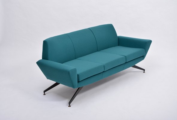 Mid-Century Modern Sofa with Metal Base by Rossi di Albizzate for Lenzi, 1950s-FN-754450