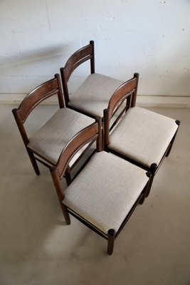 Mid-Century Modern Solid Wengé Dining Chairs, Set of 4-IEI-942224