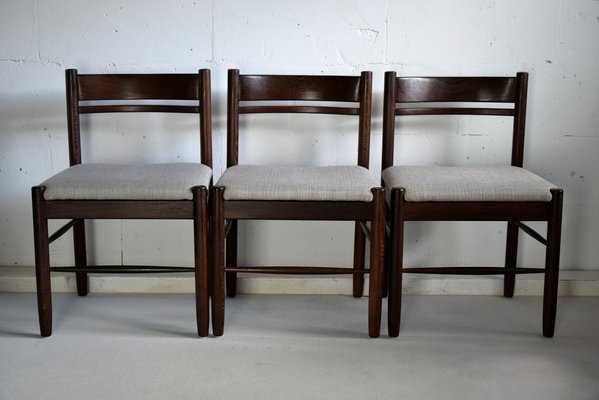 Mid-Century Modern Solid Wengé Dining Chairs, Set of 4-IEI-942224