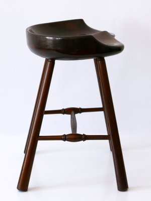 Mid-Century Modern Solid Wood Stool, Germany, 1950s-WPT-1360255