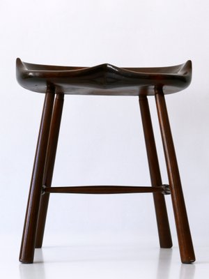 Mid-Century Modern Solid Wood Stool, Germany, 1950s-WPT-1360255