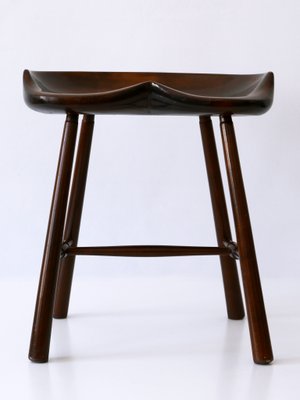 Mid-Century Modern Solid Wood Stool, Germany, 1950s-WPT-1360255