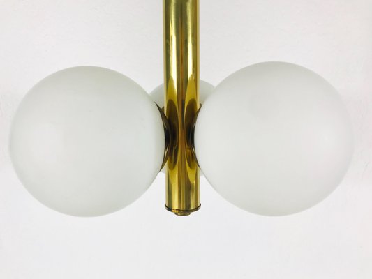 Mid-Century Modern Space Age Golden 3-Arm Chandelier from Kaiser Leuchten, 1960s-PUK-617832