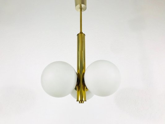 Mid-Century Modern Space Age Golden 3-Arm Chandelier from Kaiser Leuchten, 1960s-PUK-617832