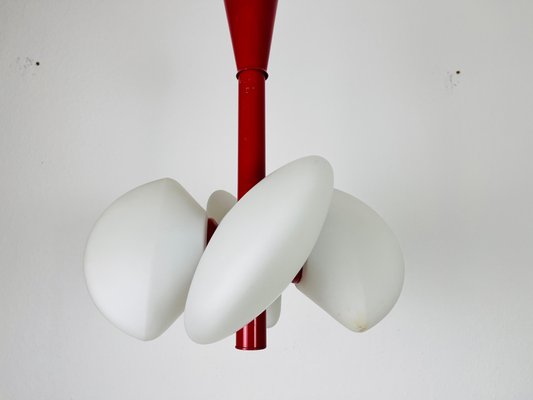 Mid-Century Modern Space Age Red Kaiser Chandelier from Kaiser Idell / Kaiser Leuchten, Germany, 1960s-PUK-1450269