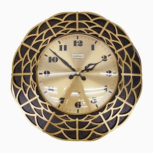 Mid-Century Modern Spider Web Wall Clock in Brass from Pallas, 1960s-KQB-1175254