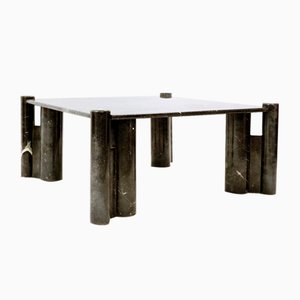 Mid-Century Modern Square Black Marble Coffee Table, 1970s-NYF-2024145