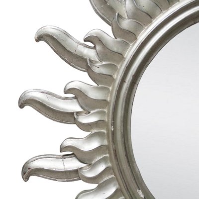 Mid-Century Modern Sun Mirror in Silver Bath Wood, 1960-UZ-1223958