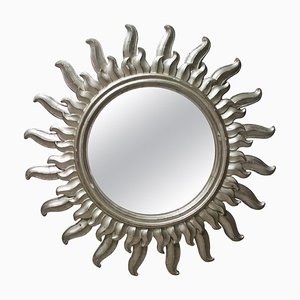 Mid-Century Modern Sun Mirror in Silver Bath Wood, 1960-UZ-1223958